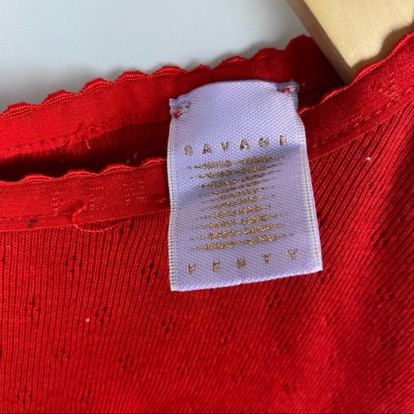SAVAGE x FENTY Red Long Sleeve Crop Top L - Picture 2 of 9